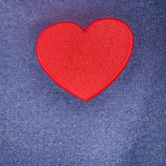 Aviator Nation Heart Embroidered Crew Sweatshirt Navy with Red Heart - Picture 11 of 12